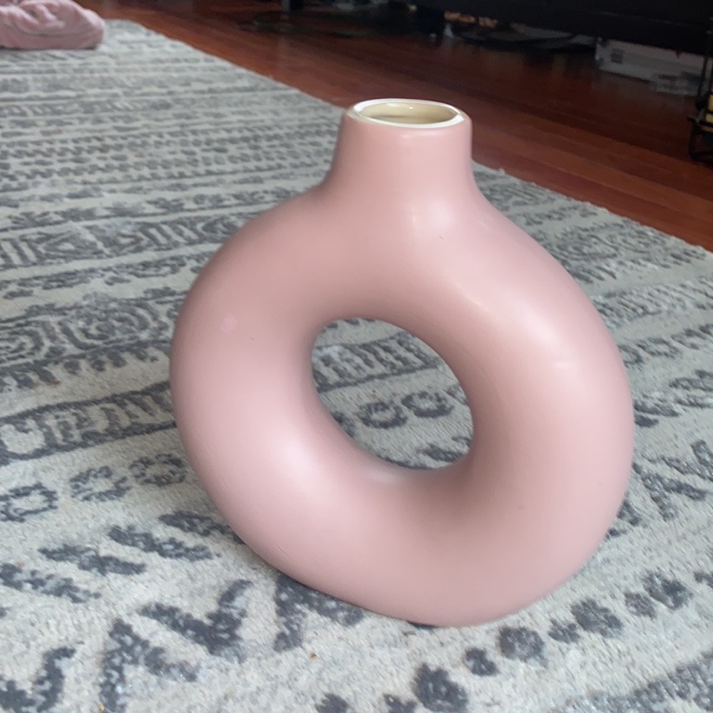 Cute pink donut vase